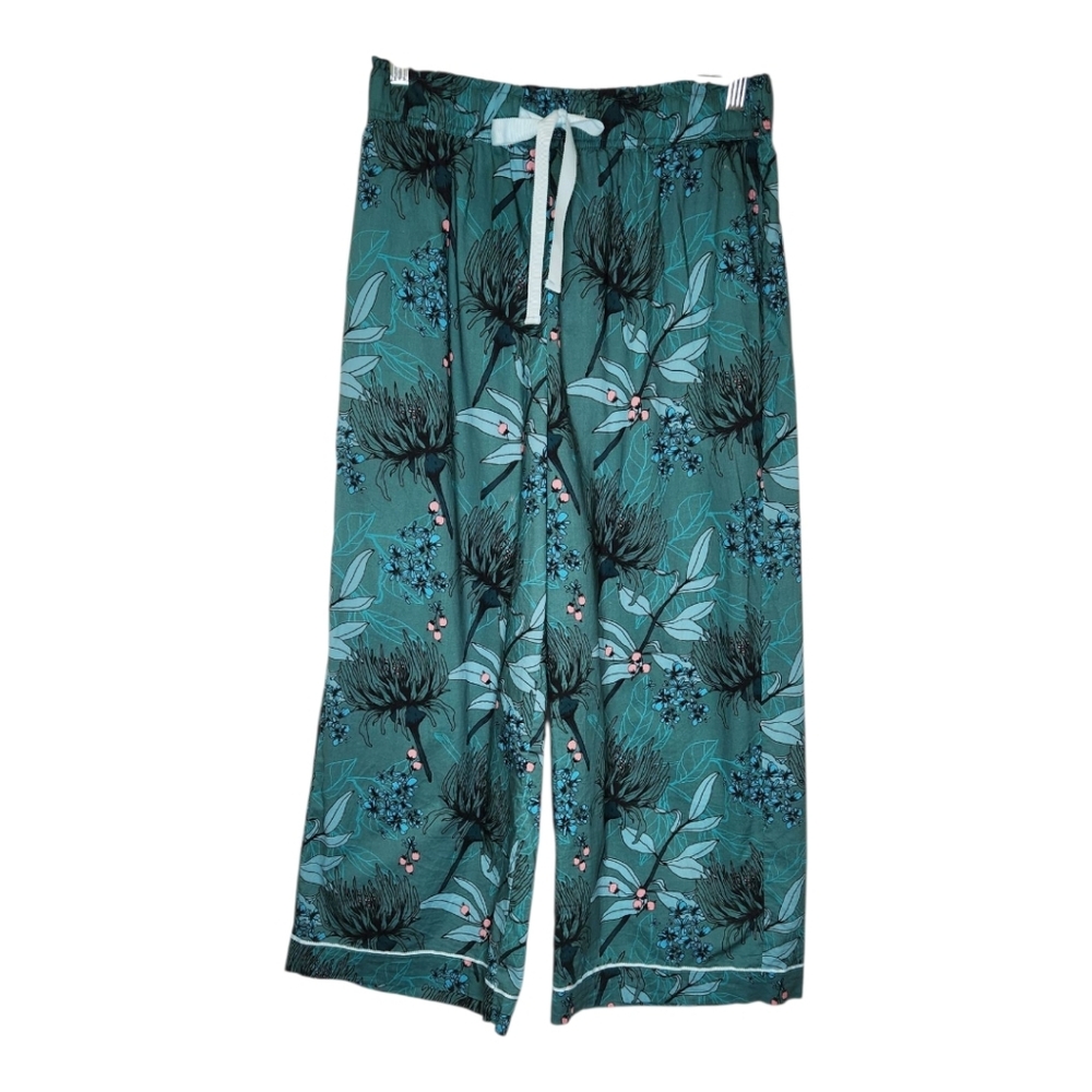 Mersea Over The Moon Secret Garden Cropped Wide Leg Pajama Pants Size Small